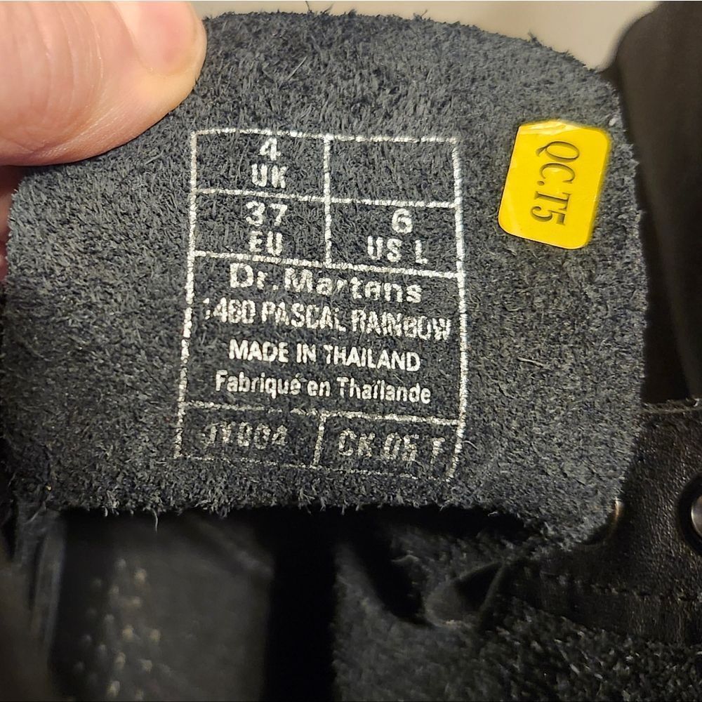 Dr. Martens "1460 Pascal Rainbow" Black Soft-Grain Leather Boots Sz. 6/37 $180 - Picture 6 of 10